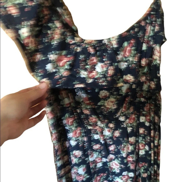 Vintage Y2K Floral Ruffle asymmetrical Mini dress cottacore boho western - Picture 6 of 11